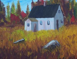 Old House at Stonehurst - an early painting by Nova Scotia Artist and oil painter, Laurie Lacey.